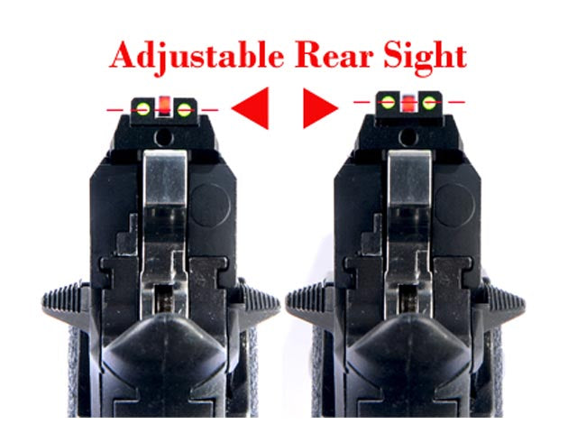 AIP Adjustable Alumimun Front and Rear Sight (Fiber) For TM 5.1