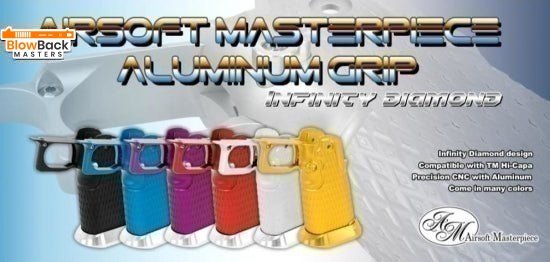 Airsoft Masterpiece Aluminum Grip for Hi-CAPA Type 18 (Infinity Diamond II) - BlowBack MastersAirsoft MasterpieceGrip