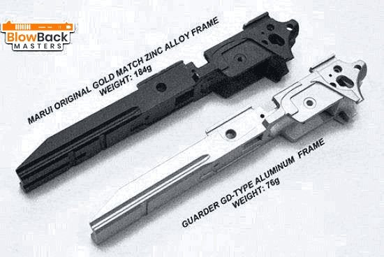 Aluminum Frame for MARUI HI-CAPA 5.1 (GD Type/NO Marking/Alum. Original) - BlowBack MastersGuarderFrame