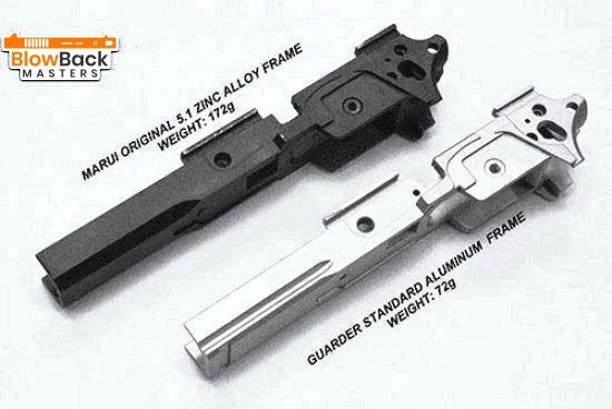 Aluminum Frame for MARUI HI-CAPA 5.1 (Standard/NO Marking/Alum. Original) - BlowBack MastersGuarderFrame
