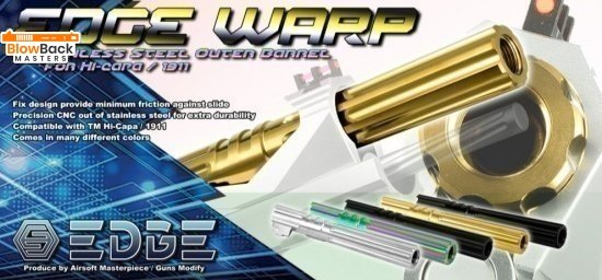 EDGE Custom “WARP” Stainless Steel Outer Barrel for Hi-CAPA 5.1 - BlowBack MastersAirsoft MasterpieceOuter Barrel