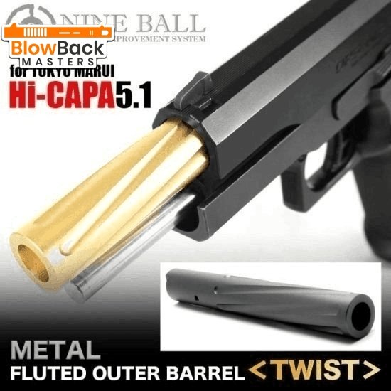 Laylax Hi-Capa 5.1 Flute Outer Barrel TWIST - BlowBack MastersLaylaxOuter Barrel