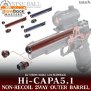 LAYLAX NINEBALL "2 Way Fixed" Non-Recoiling Outer Barrel - ZANSHIN for Tokyo Marui Hi-Capa - BlowBack MastersLaylaxSafety